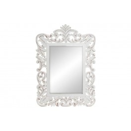 Espejo tallado blanco 65cm